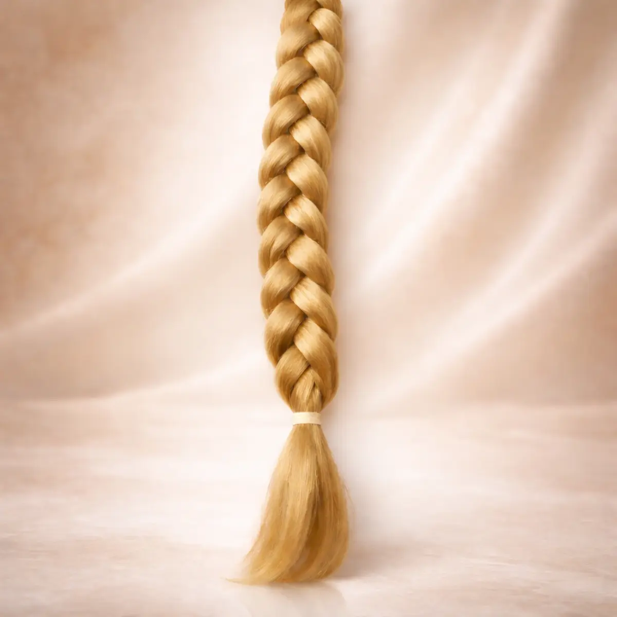 trenza de alicantina en fibra rubia para peinado tradicional